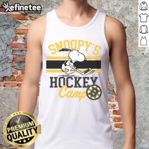 Good Snoopy Boston Bruins Camp Snoopy NHL tank top featuring Snoopy in team colors, perfect for fans and summer wear.