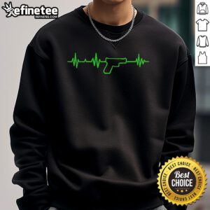 Nice Life Support Gun Heartbeat Sweatshirt featuring a stylish graphic design, perfect for casual wear and unique fashion.