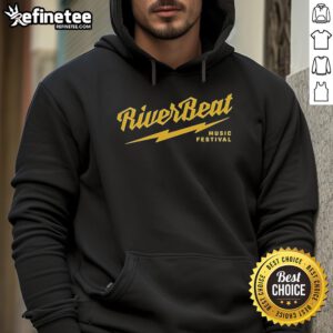 Nice Riverbeat Music Festival hoodie featuring a striking lightning bolt design, perfect for music lovers.