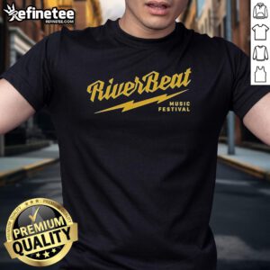 Nice Riverbeat Music Festival Lightning Bolt T-Shirt featuring a vibrant design perfect for music lovers and festival fans.