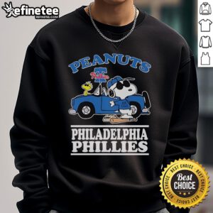 Nice Snoopy and Woodstock Peanuts sweatshirt featuring Joe Cool design, perfect for Philadelphia Phillies fans.