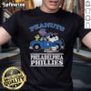 Alt Text: Nice Snoopy and Woodstock Peanuts Joe Cool T-Shirt featuring Philadelphia Phillies logo, perfect for fans.