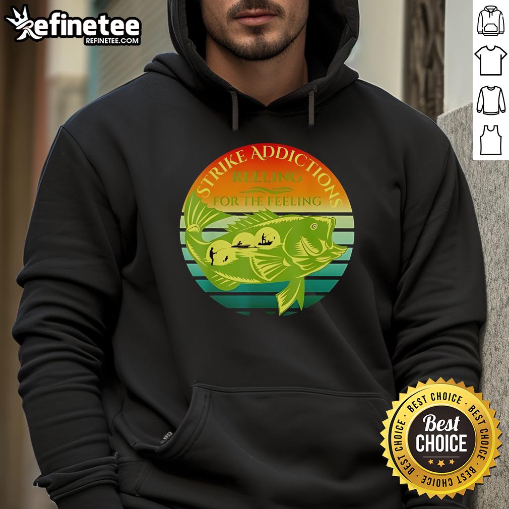 Nice Strike Addictions Reeling For The Feeling Hoodie in black, featuring stylish graphics and a comfortable fit.