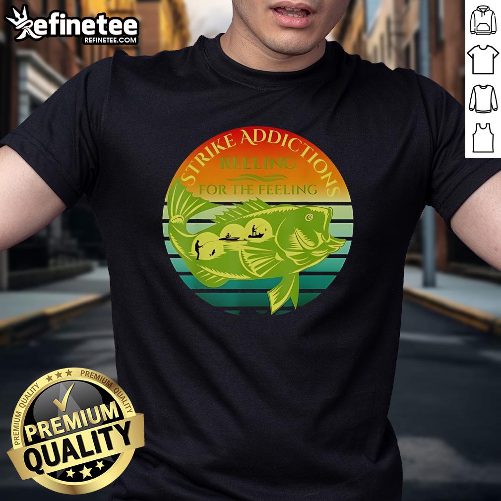 Alt Text: Nice Strike Addictions Reeling For The Feeling T-Shirt featuring vibrant design and comfortable fit for casual wear.