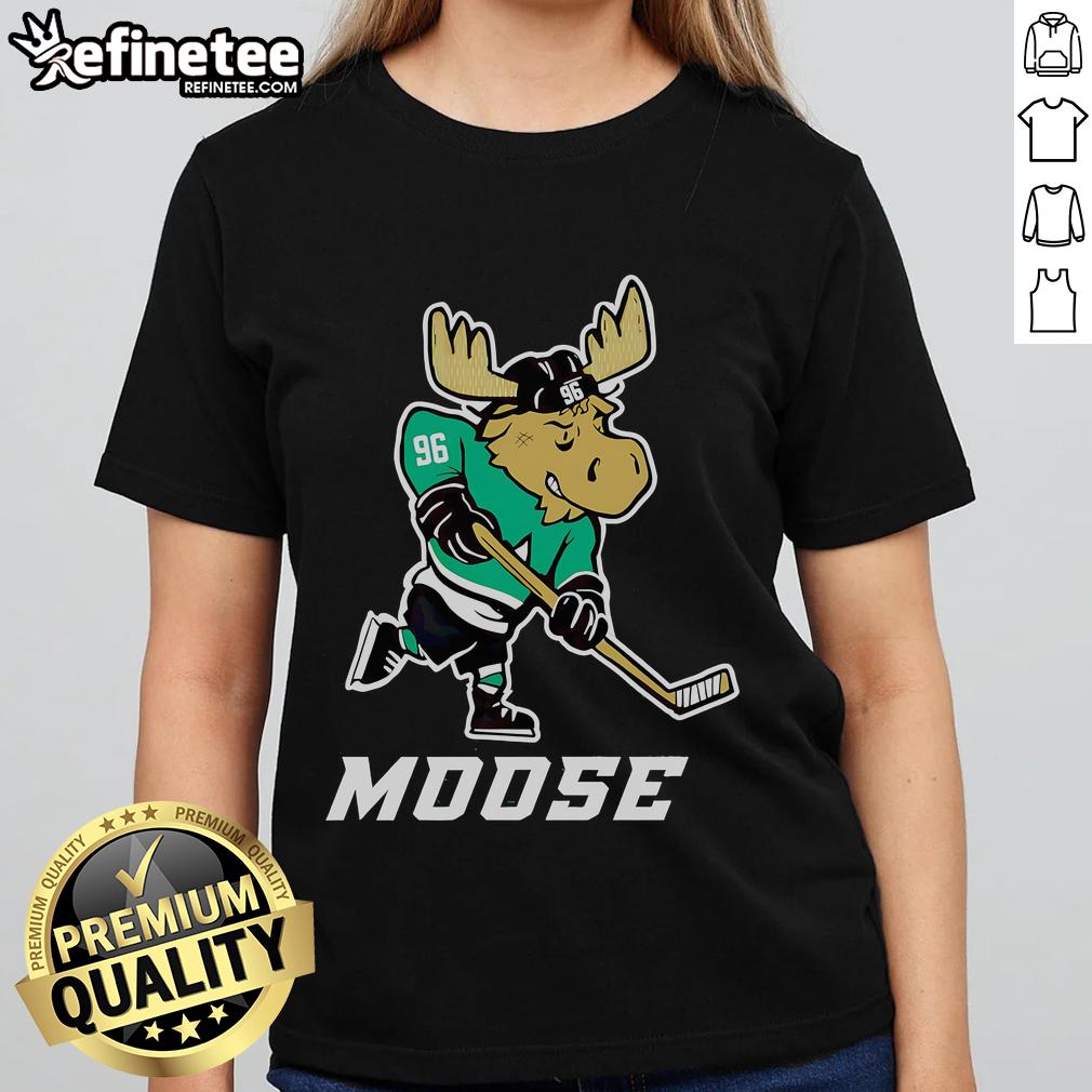Stylish Nice The Big Moose Dallas Stars ladies tee featuring team colors and logo, perfect for female fans.