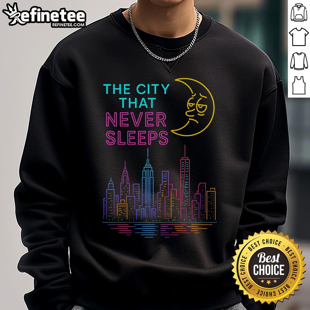 Cozy Nice-The-City-That-Never-Sleeps-New-York sweatshirt in vibrant colors, perfect for urban fashion lovers.
