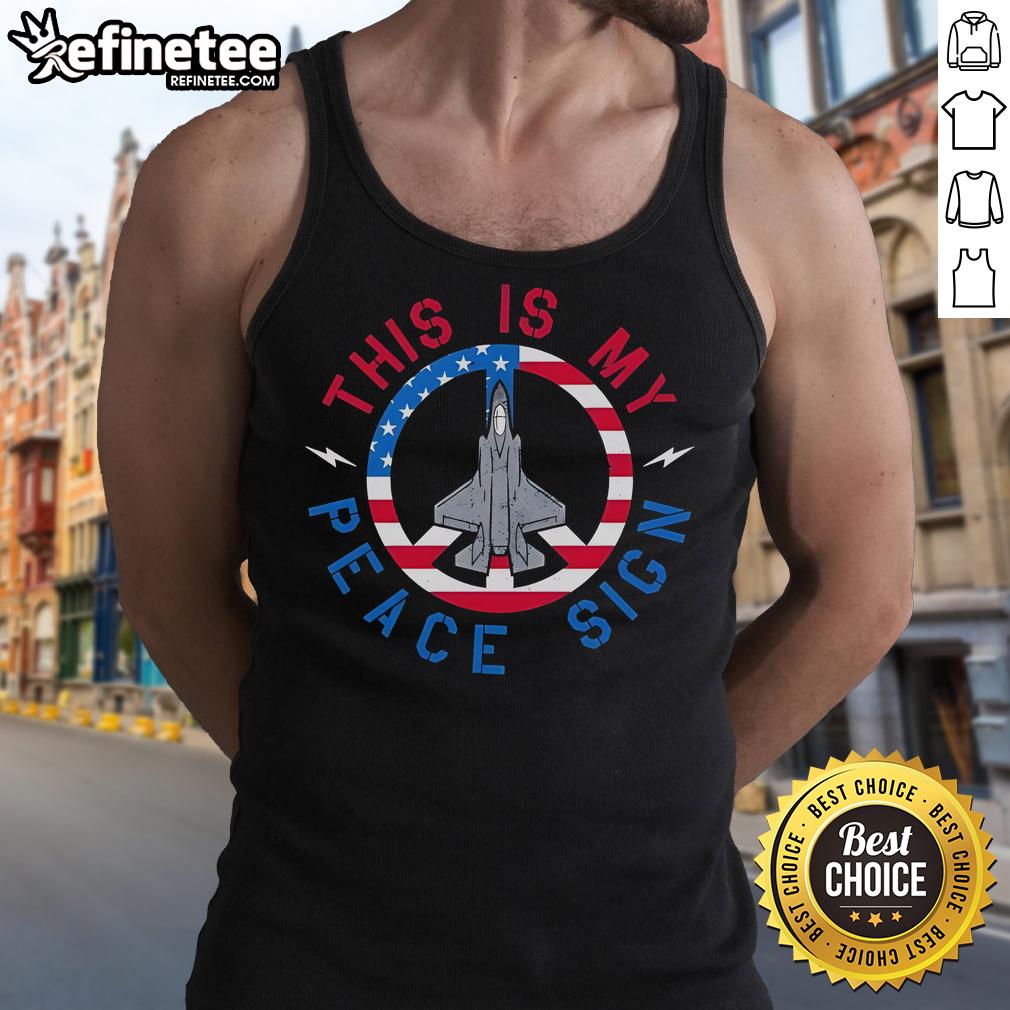 Stylish 'Nice This Is My Peace Sign' tank top featuring a vibrant peace sign design, perfect for casual summer wear.