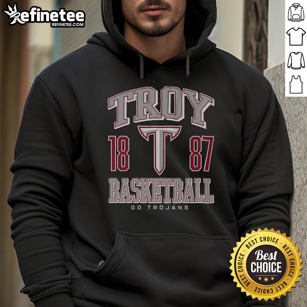 Nice Troy Trojans basketball hoodie showcasing team colors and logo, perfect for fans and sports enthusiasts.