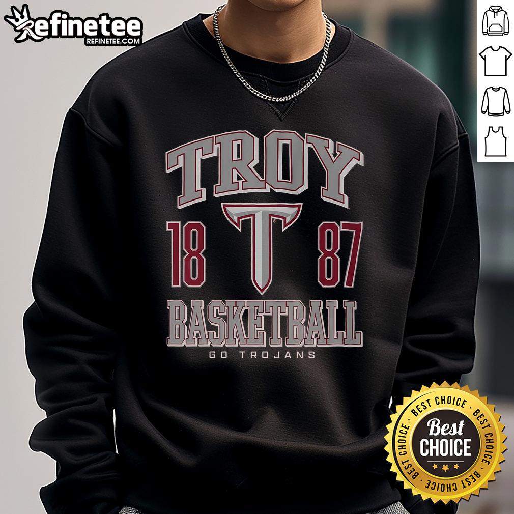Nice Troy Trojans Basketball Sweatshirt featuring team colors and logo for fans and players, perfect for game day.