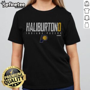 Stylish Nice Tyrese Haliburton Indiana Pacers ladies tee showcasing team pride and trendy design for female fans.