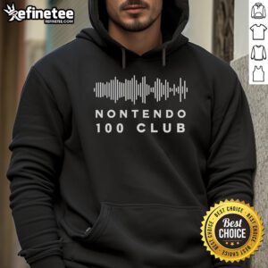 Alt Text: Nice vintage gaming tribute in classic 100 Club hoodie, showcasing retro gaming style and nostalgia.