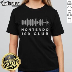Nice Vintage Gaming Tribute on Classic 100 Club Ladies Tee featuring retro gaming graphics and stylish design.