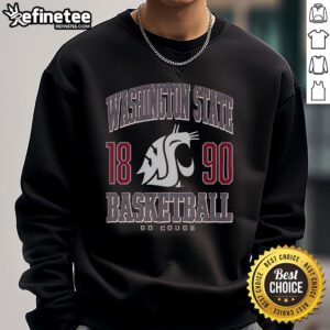 Cozy Washington State Cougars basketball sweatshirt in red and gray, perfect for fans and game day apparel.