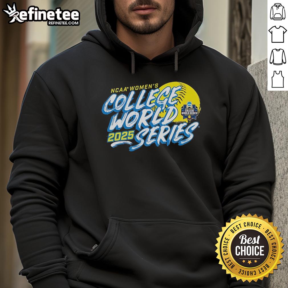 Official 2025 NCAA Softball Women's College World Series Hoodie in team colors, perfect for fans and players.