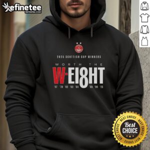 Official Aberdeen F.C. 2025 Scotland Cup Winners Hoodie featuring club logo and championship details.