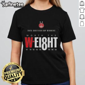 Official Aberdeen F.C. 2025 Scotland Cup Winners ladies tee showcasing team pride and victory in stylish design.