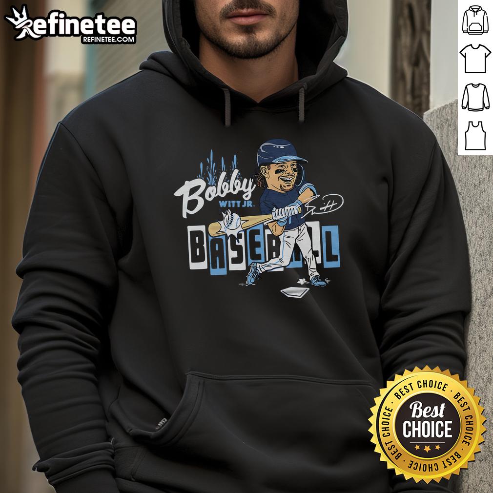 Official Bobby Baseball Caricature Hoodie featuring a fun baseball-themed design, perfect for fans and collectors.