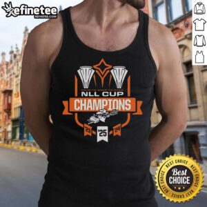 Official Buffalo Bandits 2025 NLL Cup Champions tank top featuring the team logo and championship design.