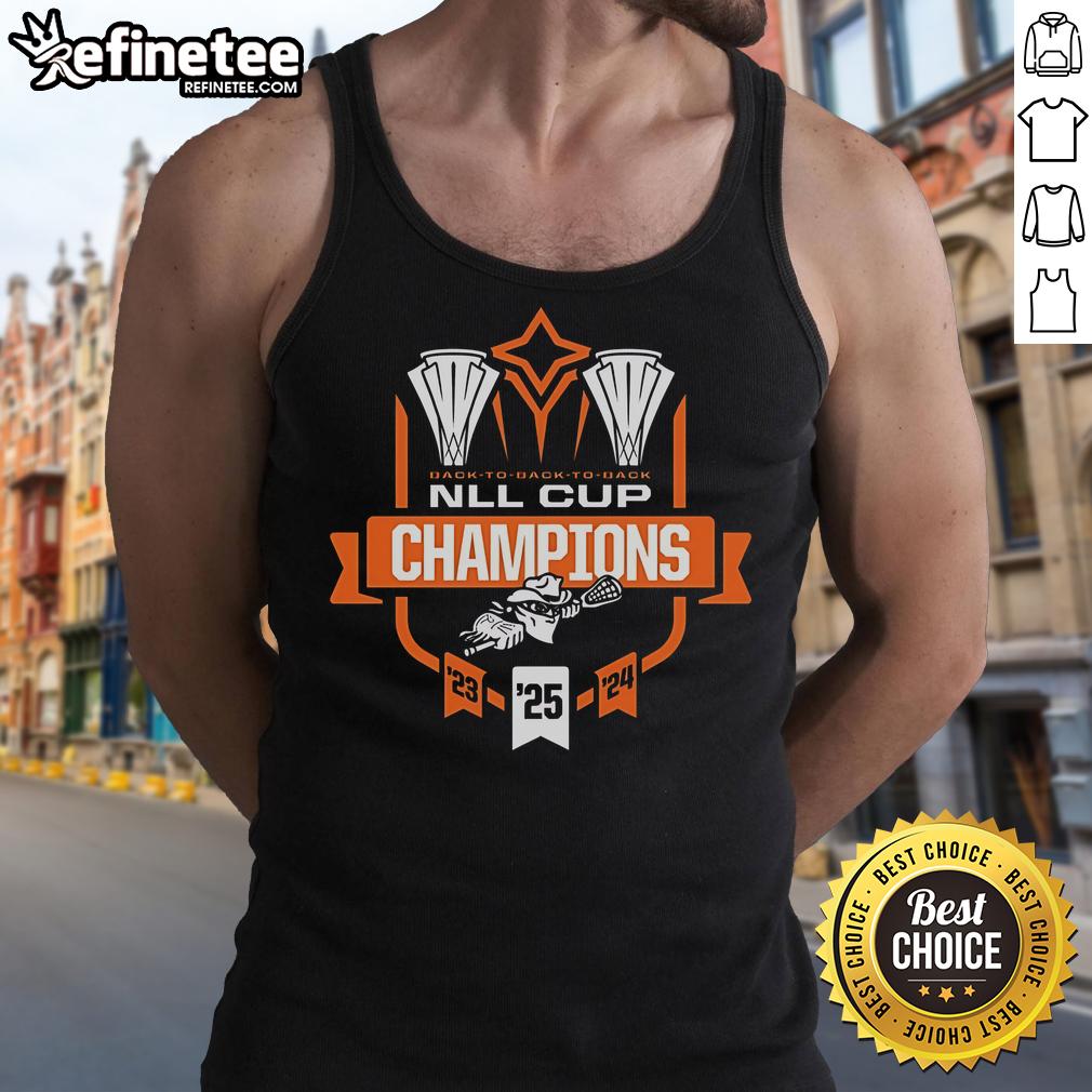 Official Buffalo Bandits 2025 NLL Cup Champions tank top featuring the team logo and championship design.
