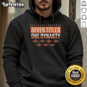 Alt Text: Official Buffalo Bandits Lacrosse hoodie celebrating seven titles, showcasing team pride and dynasty legacy.