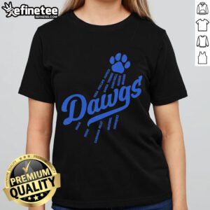 Official Bullpen Dawgs Los Angeles Dodgers Ladies Tee in stylish design, perfect for female fans of the Dodgers.