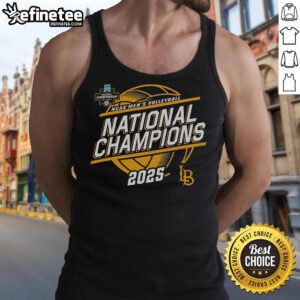 Official Cal State Long Beach Beach Champion 2025 NCAA Men's Volleyball National Champions tank top design.