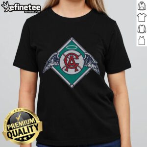 Official California Angels 65 Ladies Tee featuring vibrant team colors and stylish design for female fans.