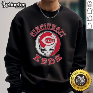 Official Cincinnati Reds Grateful Dead Skull Sweatshirt featuring vibrant design and cozy fit for fans and collectors.