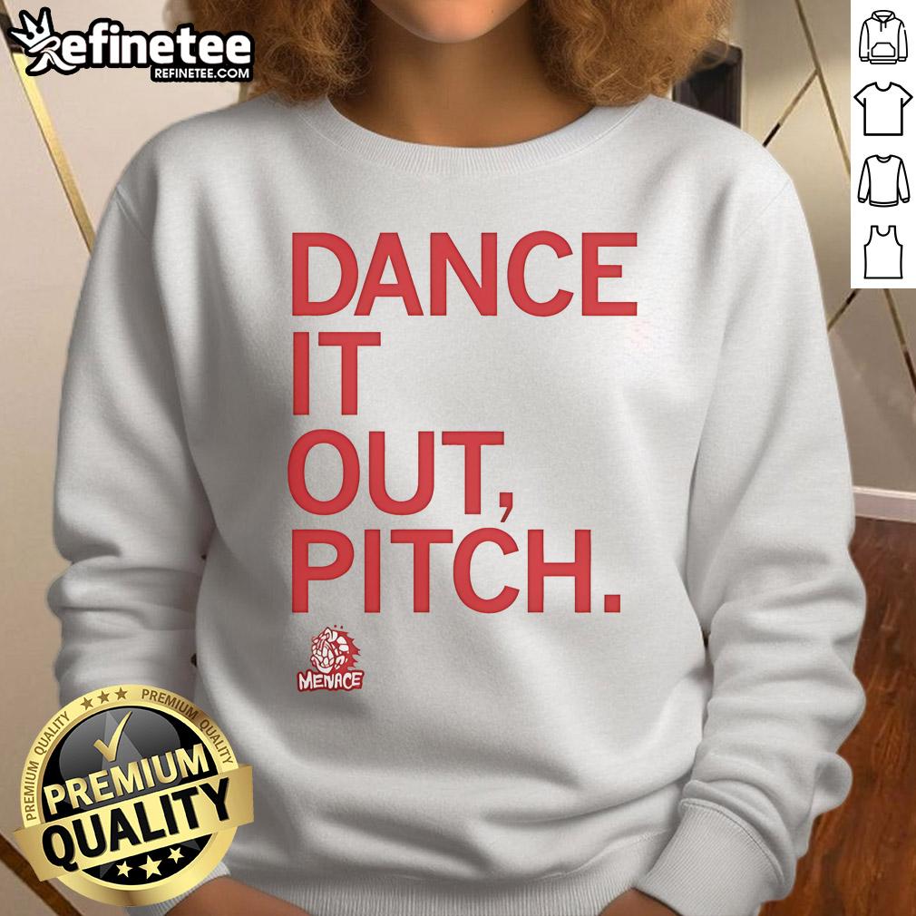 Alt Text: Official Des Moines Menace Dance It Out Pitch Sweatshirt featuring vibrant design and comfortable fit for fans.