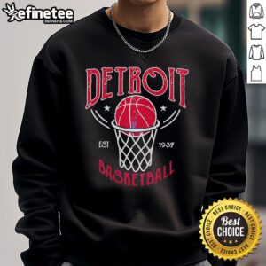 Vintage Detroit Basketball sweatshirt, established 1937, showcasing classic design and team spirit for fans.