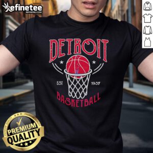 Official Detroit Basketball Vintage Est 1937 T-Shirt featuring classic logo and retro design for fans and collectors.