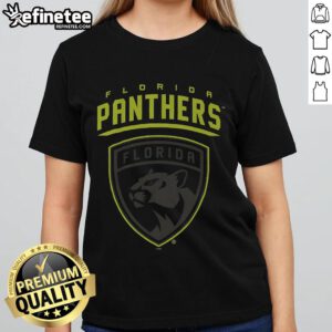 Official Florida Panthers highlight reel ladies tee featuring team logo and vibrant colors for passionate fans.