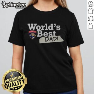 Official Florida Panthers World's Best Dad Ladies Tee in vibrant colors, perfect for proud hockey fans and gifts.