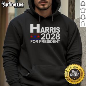 Official Harris For President 2028 Hoodie featuring campaign logo and stylish design for supporters and voters.
