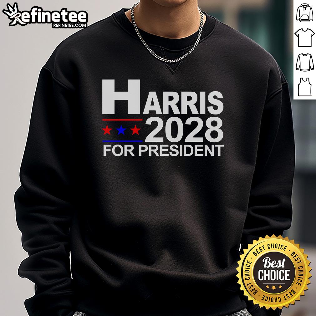 Official Harris For President 2028 Sweatshirt featuring campaign logo and stylish design for supporters.