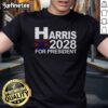 Official Harris For President 2028 T-Shirt featuring bold campaign graphics and vibrant colors for supporters.