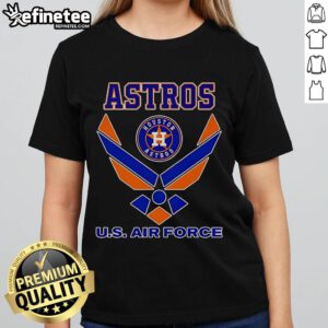 Official Houston Astros US Air Force logo ladies tee featuring a stylish design for fans and military supporters.