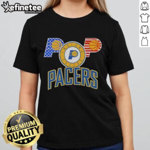 Official Indiana Pacers Basketball 2025 ladies tee featuring team colors and logo, perfect for fans and casual wear.