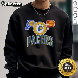 Official Indiana Pacers Basketball 2025 Sweatshirt featuring team logo and vibrant colors, perfect for fans and colder days.