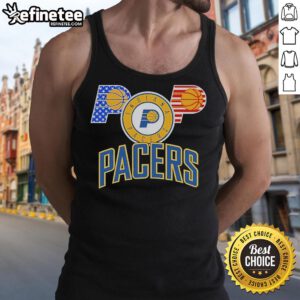Alt Text: Official Indiana Pacers Basketball 2025 tank top featuring team colors and logo, perfect for fans and summer wear.