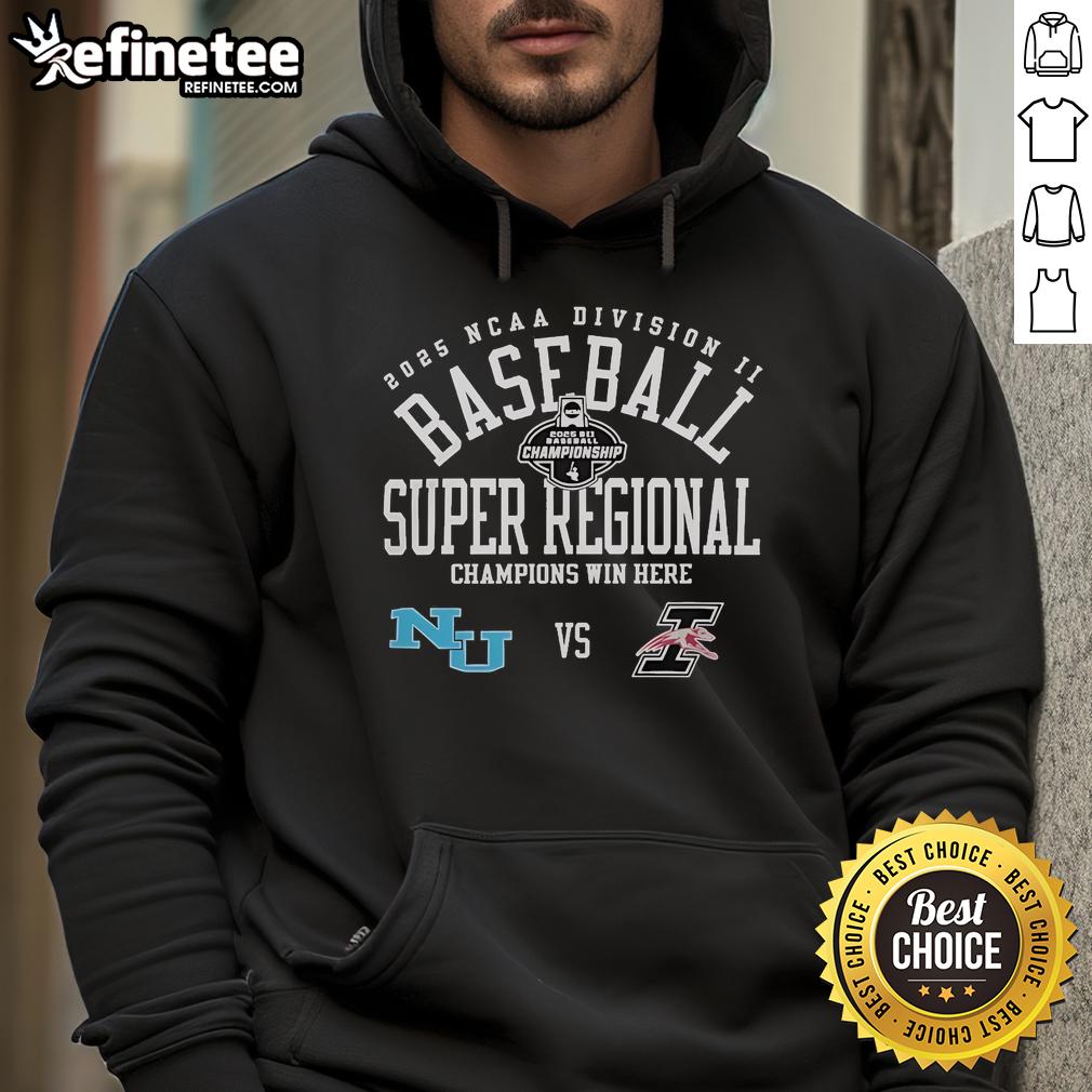 Official Indianapolis Greyhounds vs Northwood Timberwolves 2025 NCAA Division II Baseball Super Regional Hoodie design.