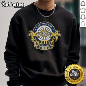 Official SEC Spring Meetings 2025 sweatshirt showcasing stylish design and vibrant colors for event attendees.