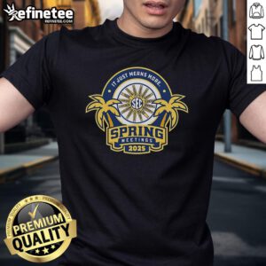 Official It Just Means More SEC Spring Meetings 2025 T-Shirt featuring bold logo and vibrant colors for fans.