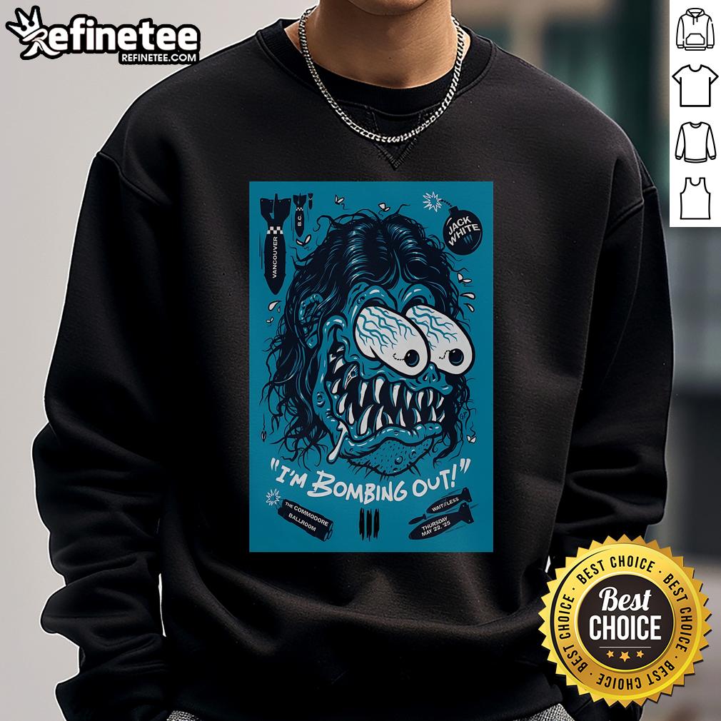 Official Jack White May 22, 2025 Commodore Ballroom poster sweatshirt featuring vibrant design and concert details.