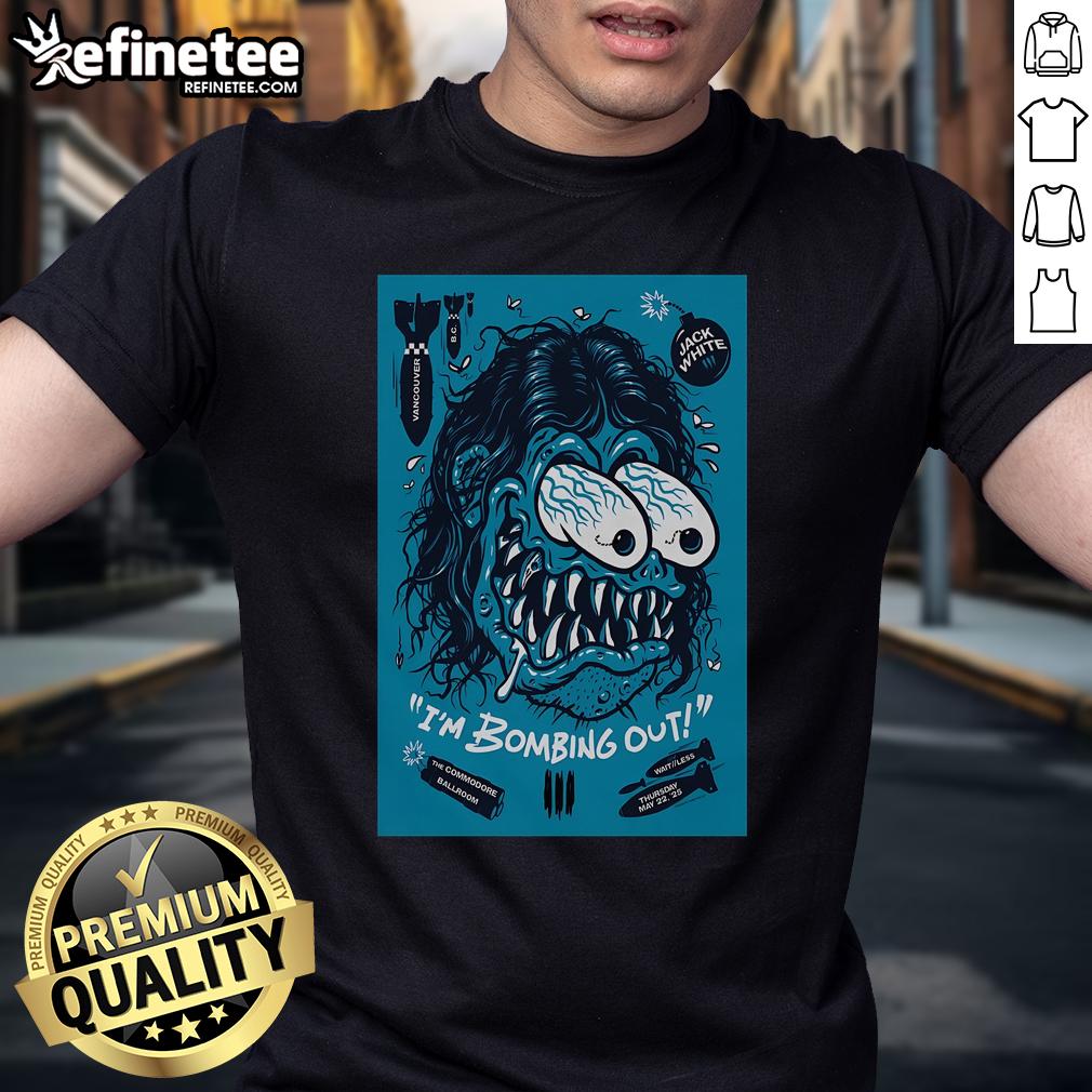 Official Jack White May 22 2025 Commodore Ballroom Poster T-Shirt featuring vibrant graphics and event details.