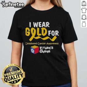 Official Jesus Luzardo I Wear Gold for Ethans Ohana Ladies Tee showcasing stylish design for fans of the Miami Marlins.