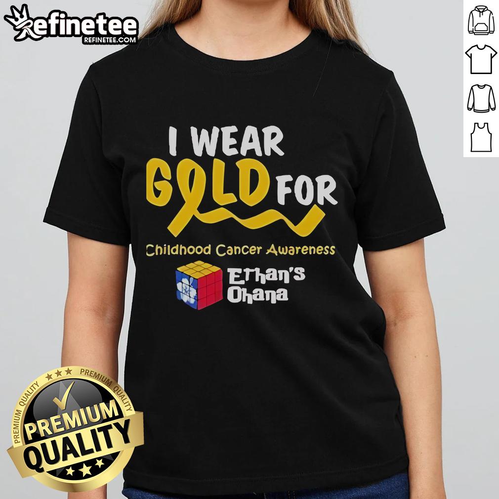 Official Jesus Luzardo I Wear Gold for Ethans Ohana Ladies Tee showcasing stylish design for fans of the Miami Marlins.