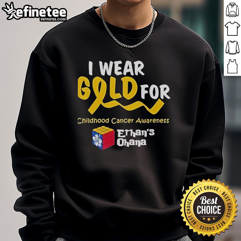 Alt Text: Official Jesus Luzardo I Wear Gold For Ethans Ohana Sweatshirt featuring stylish design and vibrant colors.