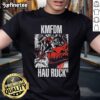 Alt Text: Official Kmfdm Hau Ruck 2025 T-Shirt featuring bold graphics and unique design for fans of the industrial rock band.