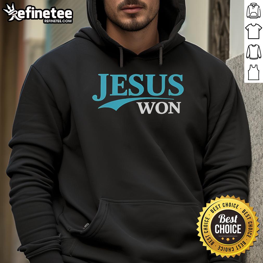 Official Kyle Stowers Jesus Won Hoodie featuring a bold graphic design and stylish fit for fans and supporters.